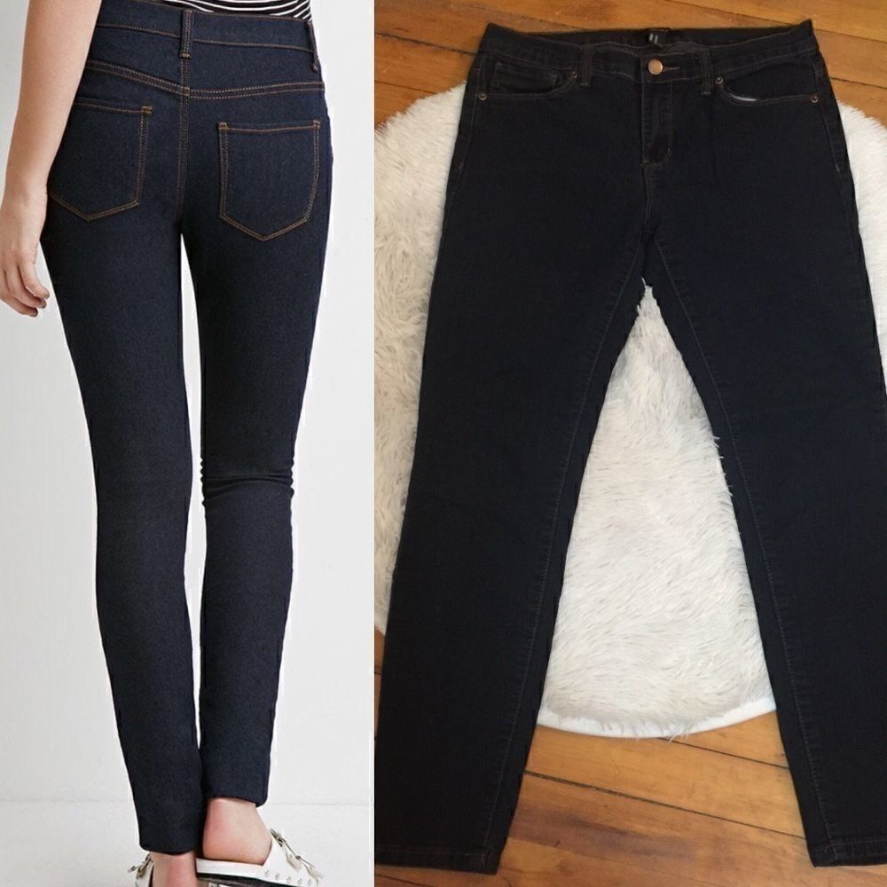 F21 Solid Dark wash skinny jeans‎
